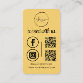 Connect With Us Yellow QR Code Visitenkarte (Vorderseite)