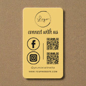 Connect With Us Yellow QR Code Visitenkarte