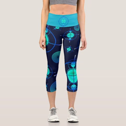 Connected Minds Pattern 2 Capri Leggings (Vorderseite)