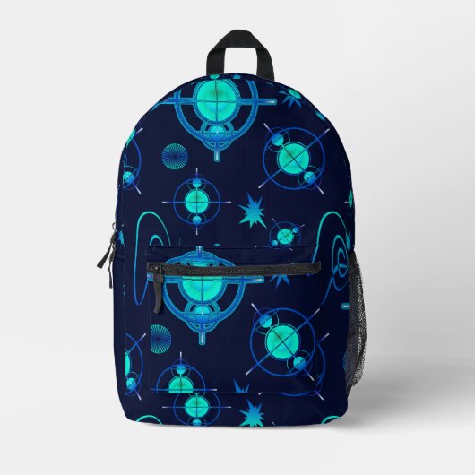 Connected Minds Pattern Bedruckter Rucksack (Vorderseite)