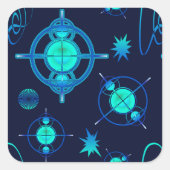 Connected Minds Pattern Quadratischer Aufkleber (Vorderseite)