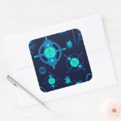 Connected Minds Pattern Quadratischer Aufkleber (Umschlag)