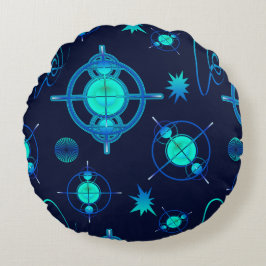 Connected Minds Pattern Rundes Kissen