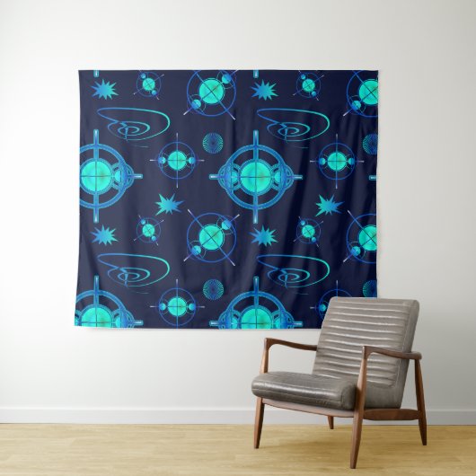 Connected Minds Pattern Wandteppich (Beispiel (Horizontal))