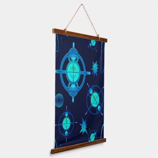 Connected Minds Pattern Wandteppich Mit Holzrahmen (Gewinkelt)