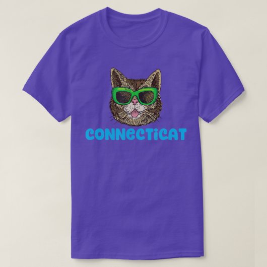 Connecticat Connecticut Funny Staat Cat Puff T-Shirt (Design vorne)