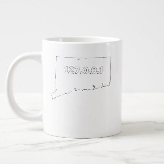 Connecticut 127.0.0.1 Zuhause Computer Nerd IP Jumbo-Tasse (Links)