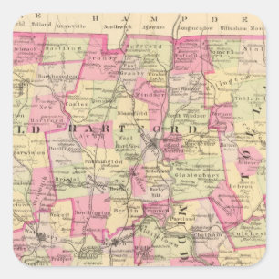 Connecticut 12 quadratischer aufkleber