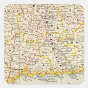 Connecticut 14 quadratischer aufkleber