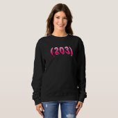 Connecticut 203 Area Code Bridgeport New Haven Sta Sweatshirt (Vorne ganz)