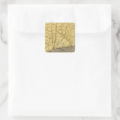 Connecticut 4 quadratischer aufkleber (Tasche)