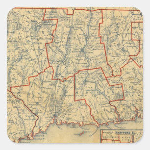 Connecticut 6 quadratischer aufkleber