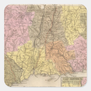Connecticut 8 quadratischer aufkleber