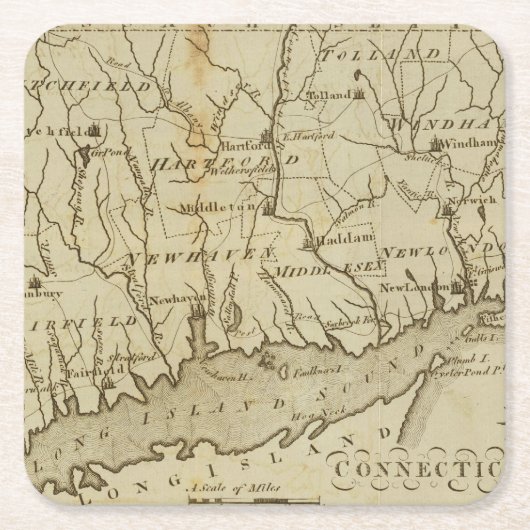 Connecticut 8 rechteckiger pappuntersetzer (Vorderseite)
