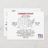 Connecticut American Staat auf einer Karte und Ein (Vorne/Hinten)