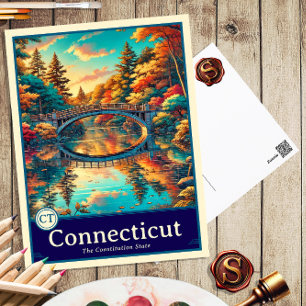 Connecticut Anime Style Cel Schattenkarte Postkarte