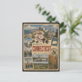 Connecticut Authentische Vintage-Postkarte Postkarte (Stehend Vorderseite)