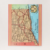 Connecticut Auto Karte Puzzle (Vertikal)