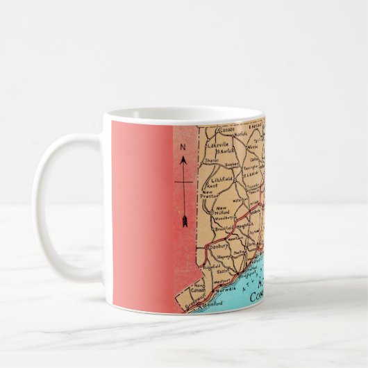  Connecticut Auto Map Mug Kaffeetasse (Links)