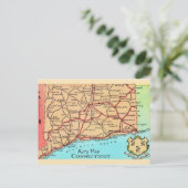 Connecticut Auto Map Postkarte (Stehend Vorderseite)
