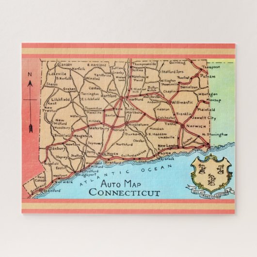 Connecticut Auto Map Puzzle (Horizontal)