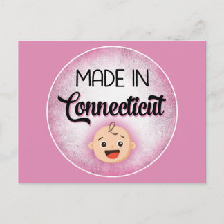Connecticut Baby Funny Pink New Girl Postcard Postkarte