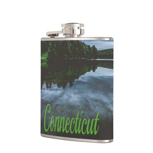 Connecticut Beutiful Lake Trees Flachmann (Links)