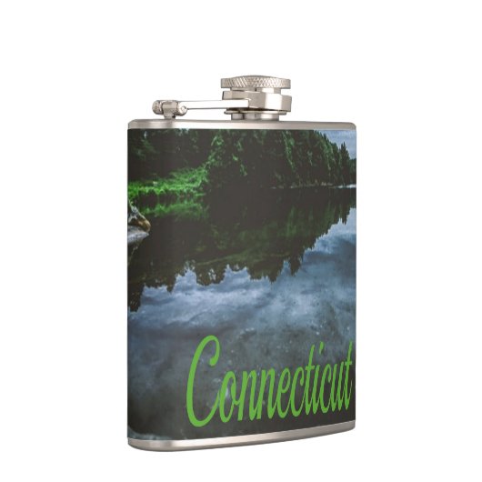 Connecticut Beutiful Lake Trees Flachmann (Rechts)