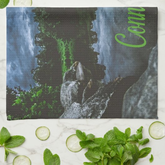 Connecticut Beutiful Lake Trees Geschirrtuch (Gefaltet)