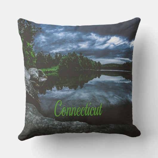 Connecticut Beutiful Lake Trees Kissen (Rückseite)