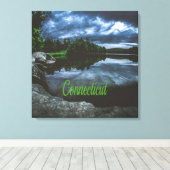 Connecticut Beutiful Lake Trees Leinwanddruck (Insitu (Holzboden))