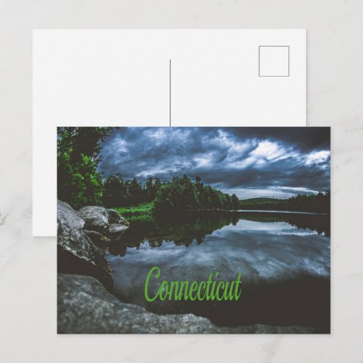 Connecticut Beutiful Lake Trees Postkarte (Vorne/Hinten)