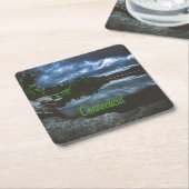 Connecticut Beutiful Lake Trees Rechteckiger Pappuntersetzer (angewinkelt)