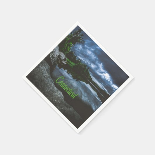 Connecticut Beutiful Lake Trees Serviette (Ecke)