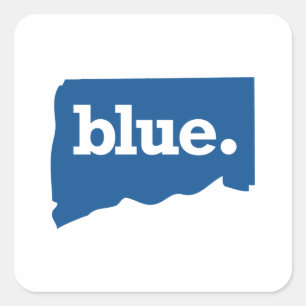 CONNECTICUT BLAUER STAAT QUADRATISCHER AUFKLEBER