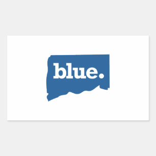 CONNECTICUT BLAUER STAAT RECHTECKIGER AUFKLEBER