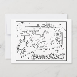 Connecticut Color Me Collage Einladung