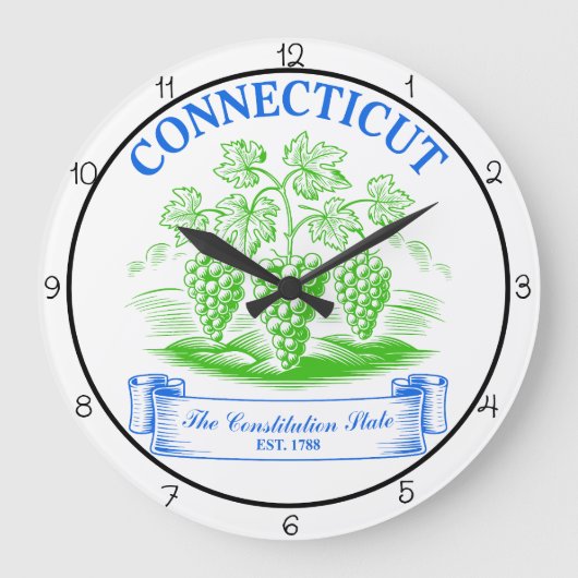 Connecticut Constitution State Timepiece Große Wanduhr (Vorderseite)