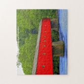 Connecticut Covered Bridge. Weihnachtsgrüße Puzzle (Vertikal)