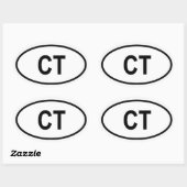 Connecticut "CT" Ovaler Aufkleber (Blatt)