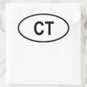 Connecticut "CT" Ovaler Aufkleber (Tasche)