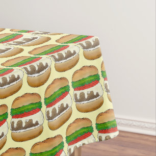 Connecticut CT Steamed Cheese Burger Cheeseburger Tischdecke