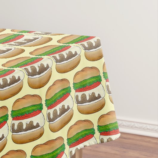 Connecticut CT Steamed Cheese Burger Cheeseburger Tischdecke (Beispiel)