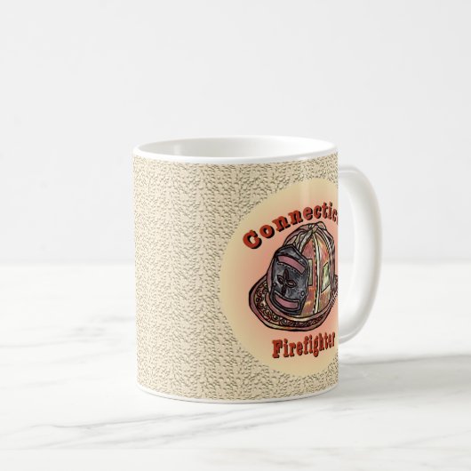 Connecticut Firefighter-Tasse Kaffeetasse (VorderseiteRechts)