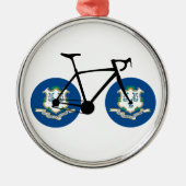 Connecticut Flag Cycling Ornament Aus Metall (Vorne)