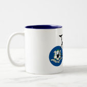 Connecticut Flag Cycling Zweifarbige Tasse (Links)