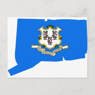 Connecticut-Flag-Karte Postkarte
