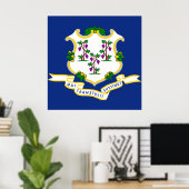Connecticut-Flagge Poster (Heimbüro)