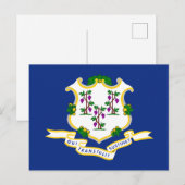 Connecticut-Flagge Postkarte (Vorne/Hinten)