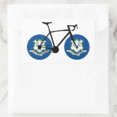 Connecticut-Flagge Radfahren Rechteckiger Aufkleber (Tasche)